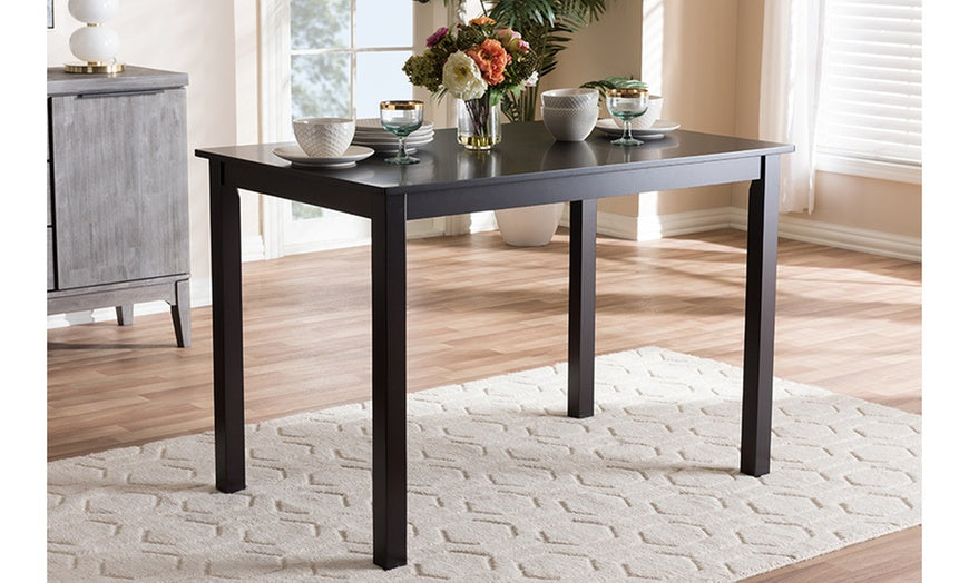 Augus Modern & Contemporary Finished Dining Table in Dark Brown