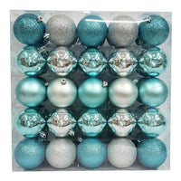 50ct Shatter-Resistant Christmas Ornament Set Dark Blue and Silver - Wondershop™