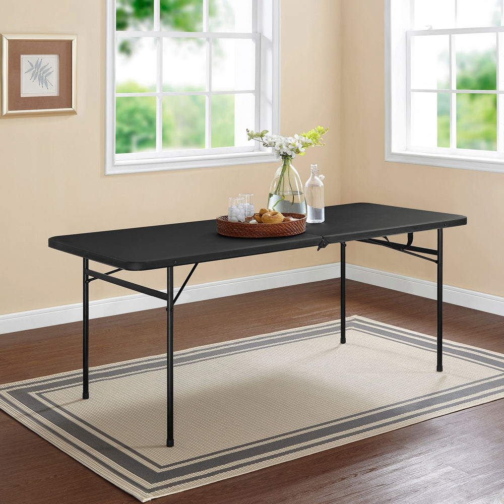 Mainstays 6 Foot Bi-Fold Plastic Folding Table Dark Grape P90296815