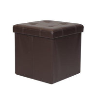 Otto & Ben 15 Inch Button Design Memory Foam Folding Storage Ottoman Bench with Faux Leather P90261343