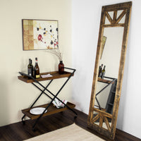American Art Decor Miroir pleine longueur en bois rustique