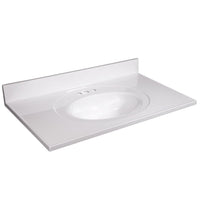 Design House 586156 Cultured Marble Vanity Top 43x22, Solid White