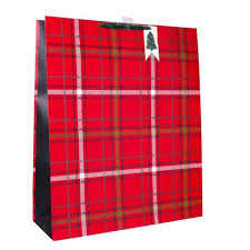 Jumbo Plaid Printed Gift Bag - Spritz™