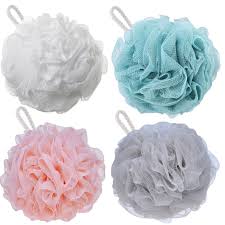 Bath Sponges Shower Loofahs 60g Bath Exfoliating Sponge Shower Pouf Body Scrubber Mesh Pouf for Exfoliate Cleanse and Soothe Skin 1Pc