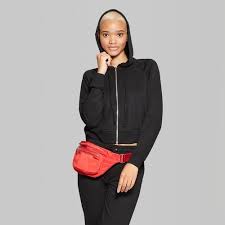 Women's Long-sleeves Cropped Zip-Up Hoodie - Size:L