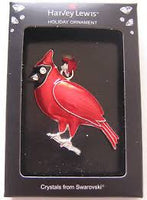 Crystals from Swarovski - Harvey Lewis - Mini Cardinal Red Ornament Red