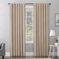 
              127cm x 244cm Amherst Velvet Noise Reducing Thermal Back Tab Extreme 100% Blackout Curtain Panel Off White - Sun Zero
            