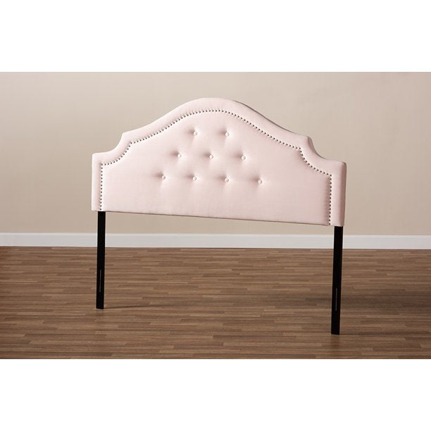 Tête de Lit 2 places Baxton Studio Cora Modern and Contemporary Light Pink Velvet Fabric Upholstered