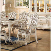 Dining Chair Rose Gold PU & Pearl White