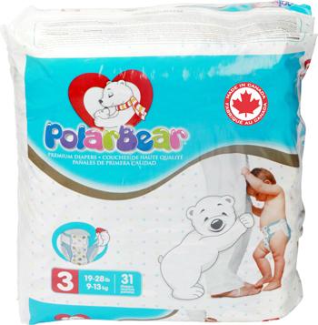 Polar Bear Baby premium Diapers tailles 3      (9-13kg/ 31 couches)