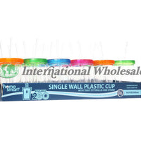 Plastic Cup Single Wall W Straw 24C