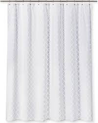 Dyed Clipped Diamond Shower Curtain White - Threshold