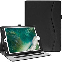 Fintie iPad 9.7 2018 2017 / iPad Air 2 / iPad Air Case - [Corner Protection] Multi-Angle Viewing Folio Cover w/ Pocket, Auto Wake / Sleep for Apple iPad 6th / 5th Gen, iPad Air 1 / 2, Black