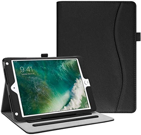 Fintie iPad 9.7 2018 2017 / iPad Air 2 / iPad Air Case - [Corner Protection] Multi-Angle Viewing Folio Cover w/ Pocket, Auto Wake / Sleep for Apple iPad 6th / 5th Gen, iPad Air 1 / 2, Black