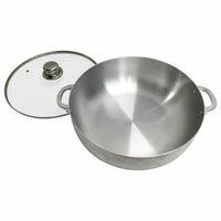 Almunium Caldero £ 11 Wid Glass Lid MCI