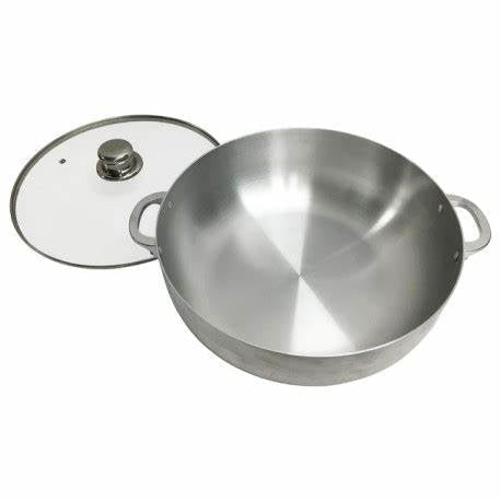 Almunium Caldero £ 11 Wid Glass Lid MCI