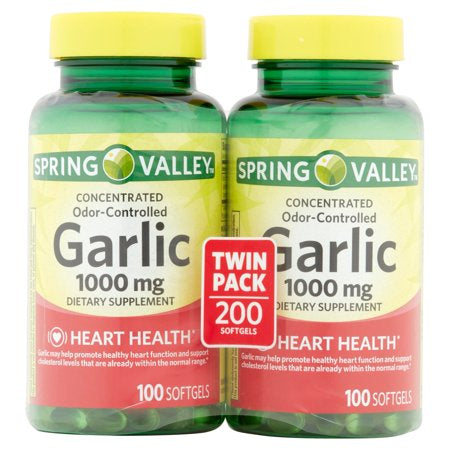 Spring Valley Herbal Supplement Odorless Garlic, 200 ct Twinpack