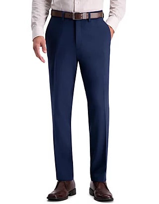 Kenneth Cole Reaction Micro Check Slim Fit Flat Front Dress Pants NAVY