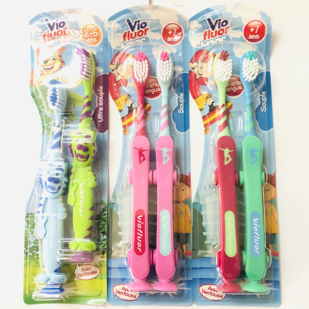 Vio Fluor Kids, Brosse à Dents Enfants 3-5ans
