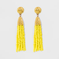 Beaded Tassel Drop Earrings - SUGARFIX by BaubleBar Yellow