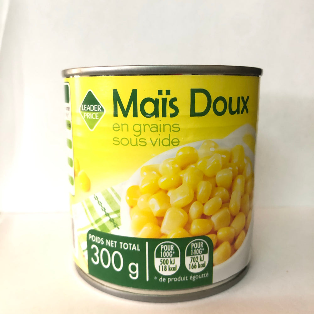 Maïs doux en grains sous vide - Leader Price - 300g DLC:31/08/32