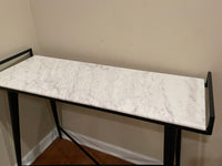 
              Pleasant Grove Marble Top Console with Metal Base White - Threshold MNE0805
            