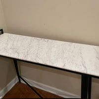 Pleasant Grove Marble Top Console with Metal Base White - Threshold MNE0805