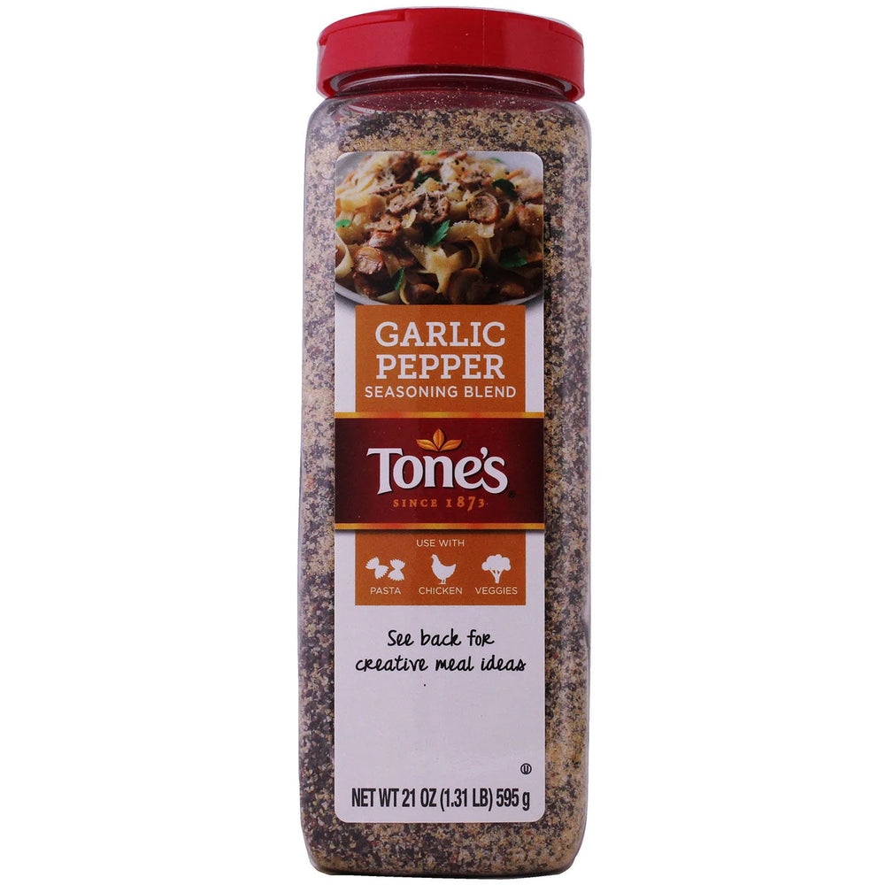 Tone's Garlic Pepper Seasoning Blend, 21 oz DLC: 11-MAR25