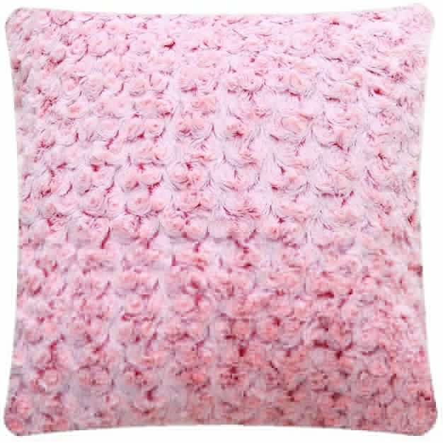 De Moocci Decorative Super Soft Plush-Roses Faux Fur Pillow 18
