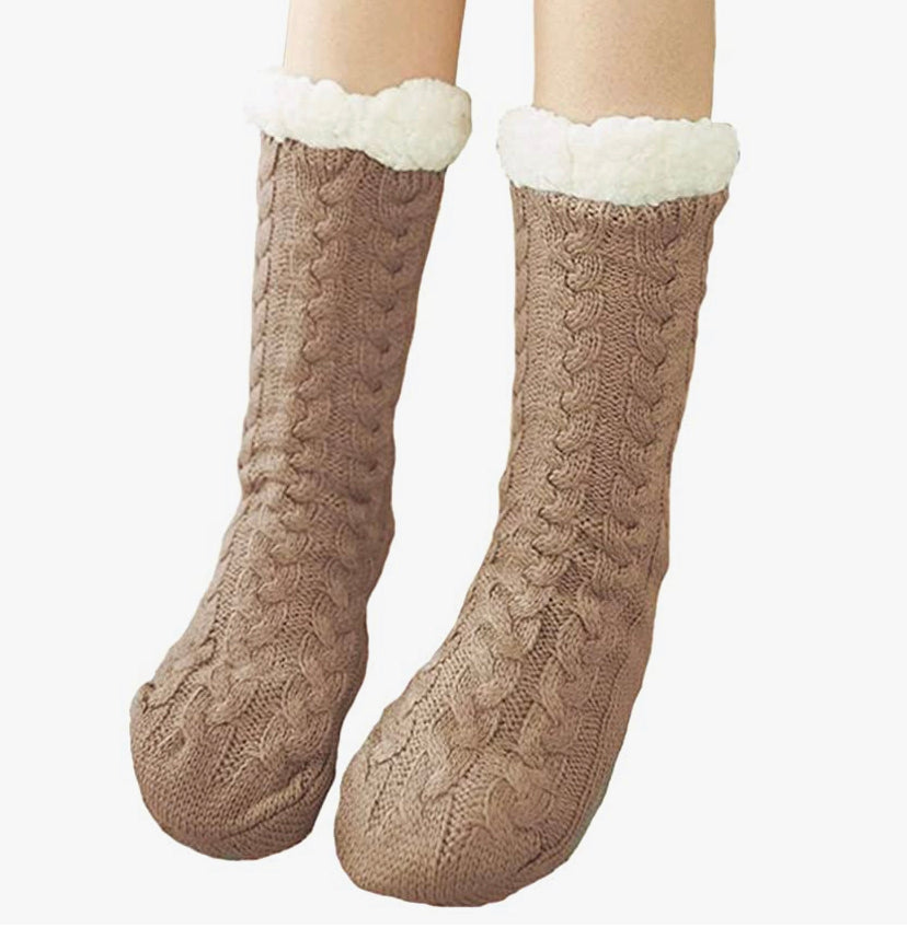 Thamesowl House-stay Slipper Socks Brown - 1 Pair