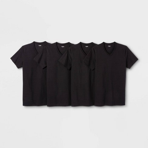 Men's 1pk V-Neck T-Shirt - Goodfellow & Co™ Black XXL