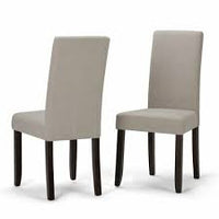 
              Simpli Home Acadian Fabric Parson Dining Chair in Light Beige (Set of 2)
            