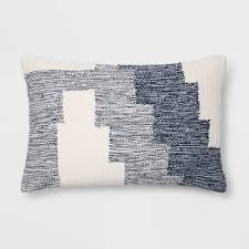Modern Tufted Geometric Lumbar Throw Pillow Blue - Project 62