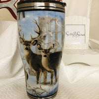 Scène de cerf 30 oz Tumbler en acier inoxydable