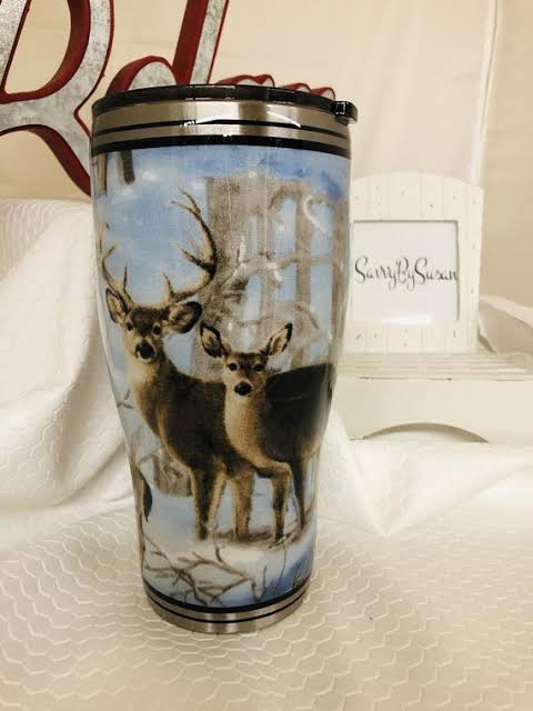 Scène de cerf 30 oz Tumbler en acier inoxydable
