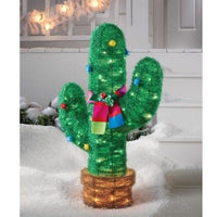Christmas Incandescent Tinsel Cactus Novelty Sculpture Lights - Wondershop™