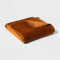 Full/Queen Microplush Bed Blanket Caramel - Threshold™