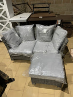 
              5 Piece Outdoor Patio Rattan Wicker Sofa Conversation Set with Coffee Table and
            