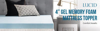 
              Lucid Housse en mousse de viscoélastique en gel et couvre-matelas Lucid avec fermeture à glissière
            