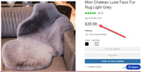 
              Mon Chateau Luxe Faux Fur Rug Light Grey
            