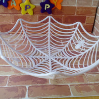 2 PCS HALLOWEEN SPIDER WEB CANDY BASKET CANDY BOWL PLASTIC CANDY BOX HALLOWEEN DECORATION PARTYSUPPLIES (white)