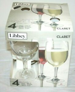 Libbey Claret 4 Wine Goblet Glasses 11.5 oz. Clear 340 ml 502814 Set of 4