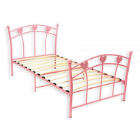 Twin Size Metal Bed - Available In Black, White Or Pink