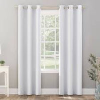 
              106cm x 213cm Harper Bright Vibes Grommet Top 100% Blackout Curtain Panel White - Sun Zero (Two panel)
            