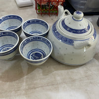 Service à Thé Porcelaine 1 Therière 850cl Tasse 4 100cl
