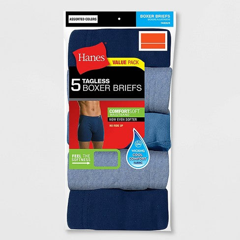 Hanes Men's 5pk Comfortsoft Waistband Boxer Briefs with Fresh IQ