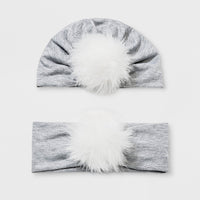 Baby Girls' 2pc Mommy  Me Pom Hat Set MCI