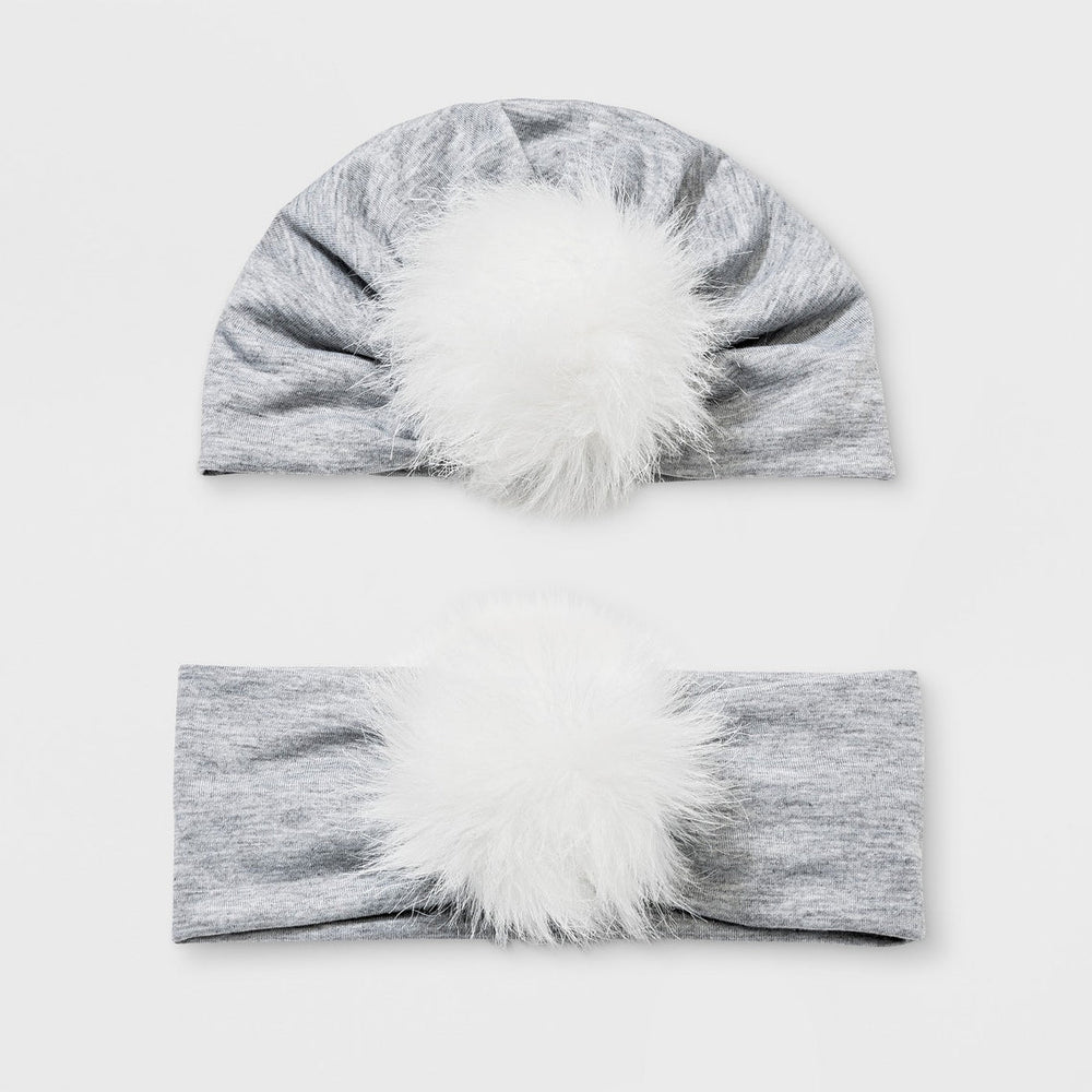 Baby Girls' 2pc Mommy  Me Pom Hat Set MCI