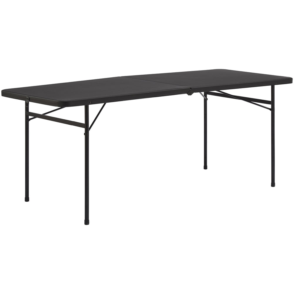 Mainstays 6 Foot Bi-Fold Plastic Folding Table Black