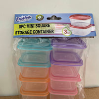 8Pc 3Oz Mini Asst Shapes Storage Cont